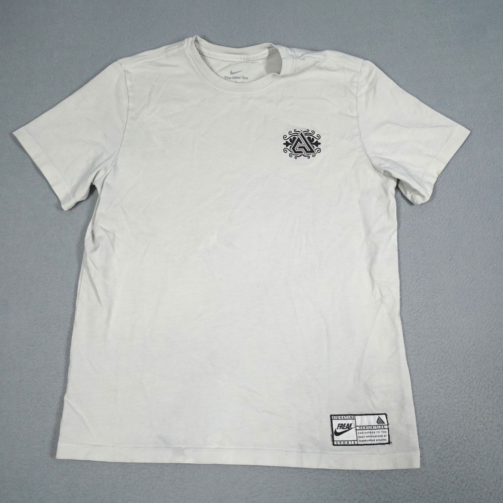 Nike Freak Tee Mens M Grey Giannis Antetokounmpo Graphic Shirt
